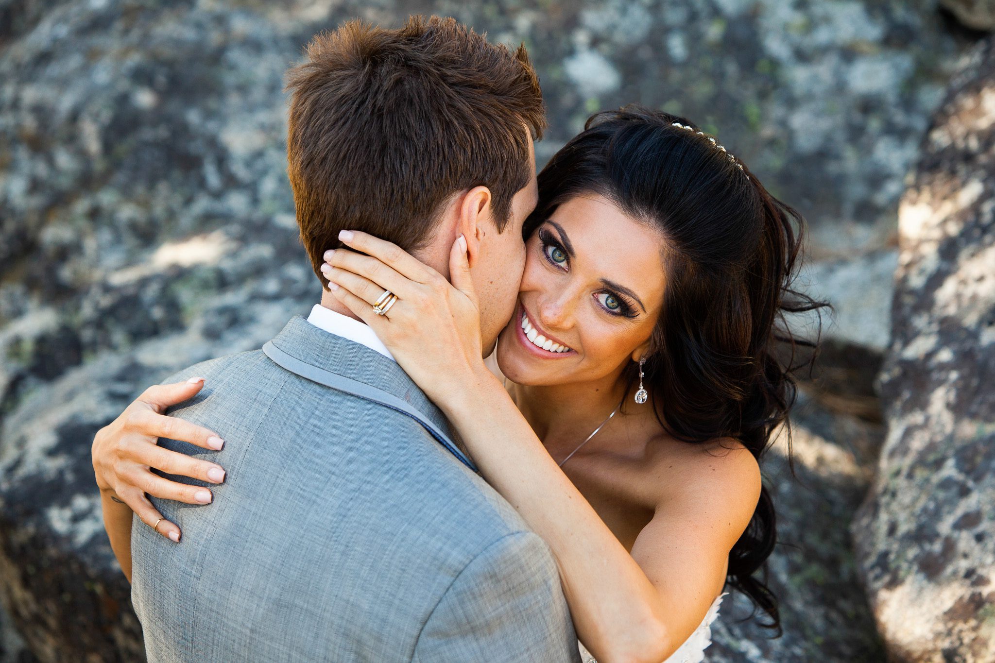 bride and groom close-up – Tahoe Truckee Donner Lake wedding photography