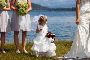flower girl during ceremony – Tahoe Truckee Donner Lake wedding photography