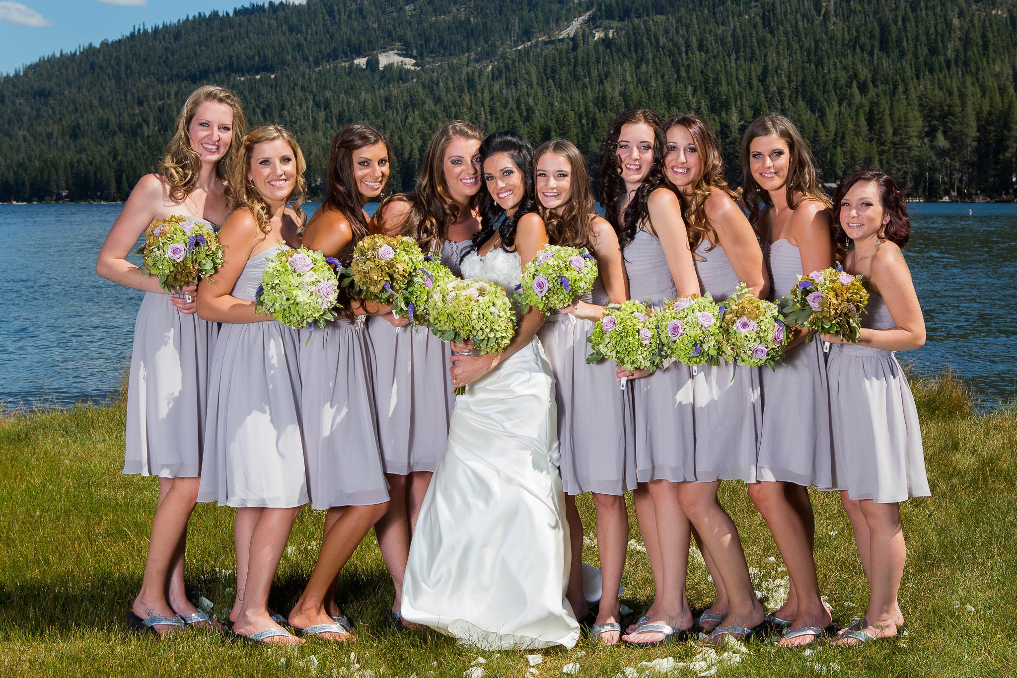 bride and bridesmaids – Tahoe Truckee Donner Lake wedding photography