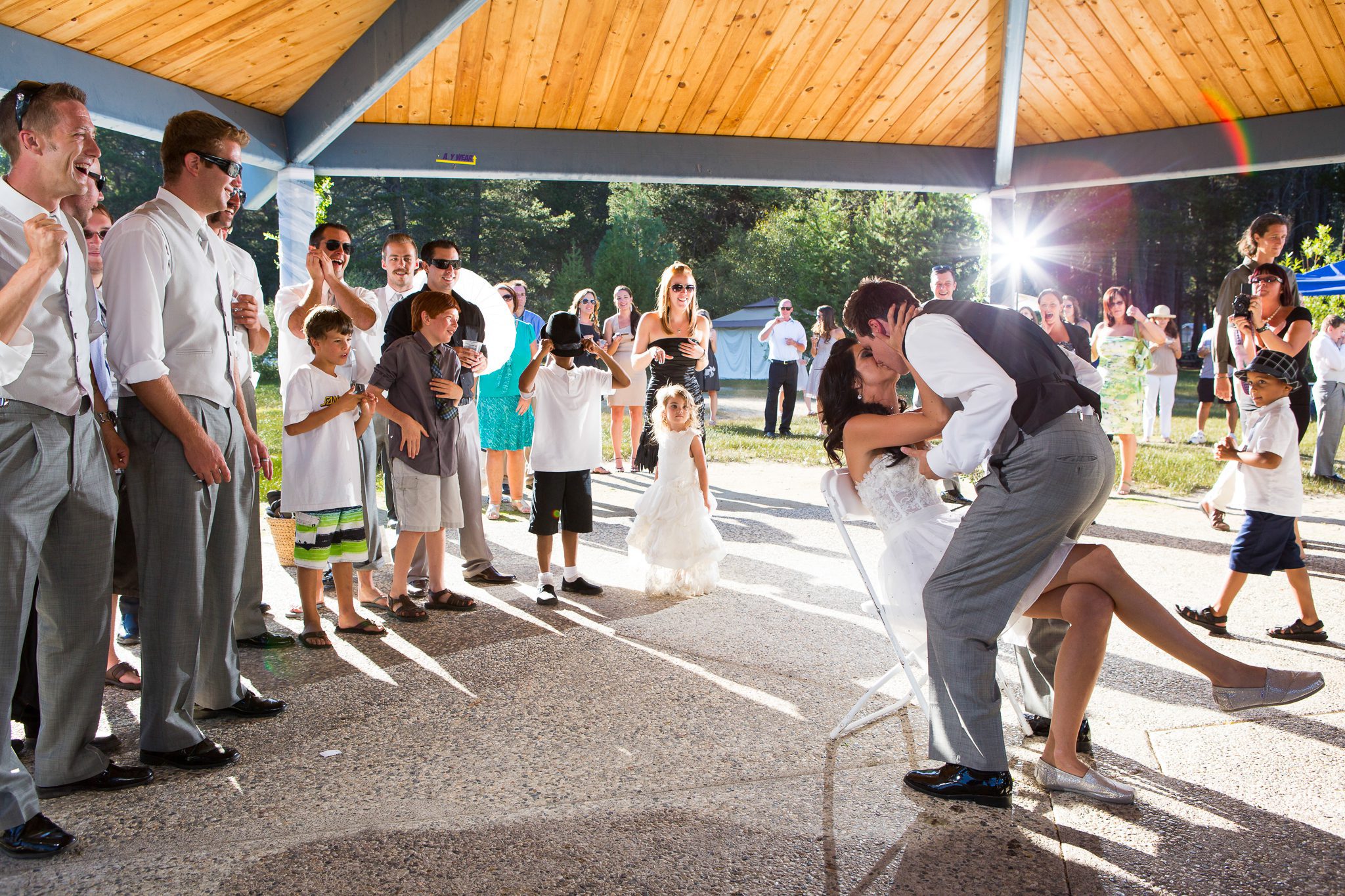 garter toss wedding reception – Tahoe Truckee Donner Lake wedding photography