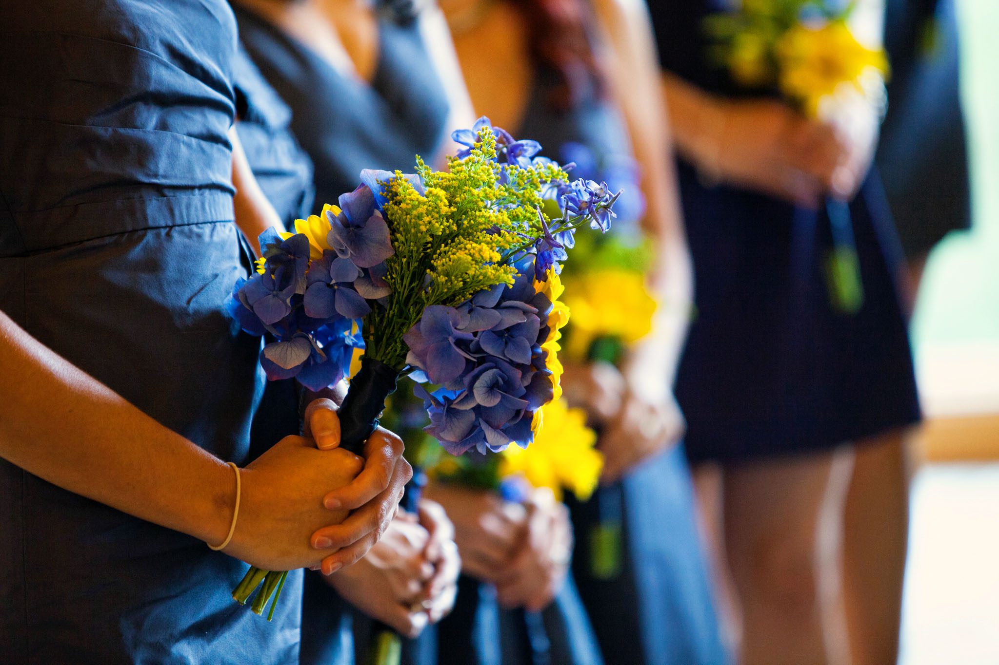 bridesmaid's bouquet detail in church – Incline Village St Francis of Assisi wedding photography