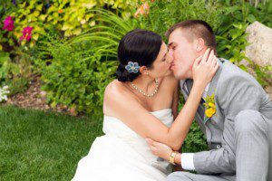 bride and groom kissing – North Lake Tahoe Kings Beach wedding photography