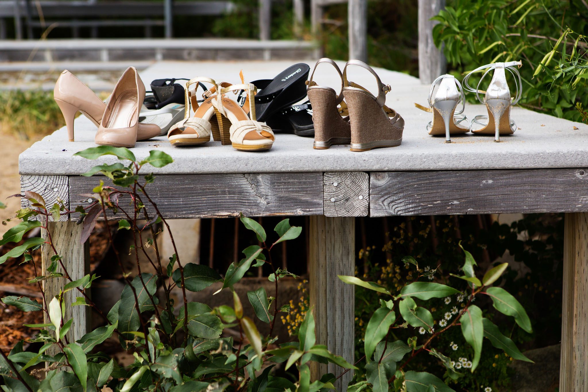bridesmaids' shoes – North Lake Tahoe Kings Beach wedding photography