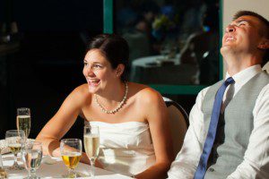 bride and groom during reception toasts – North Lake Tahoe Kings Beach wedding photography
