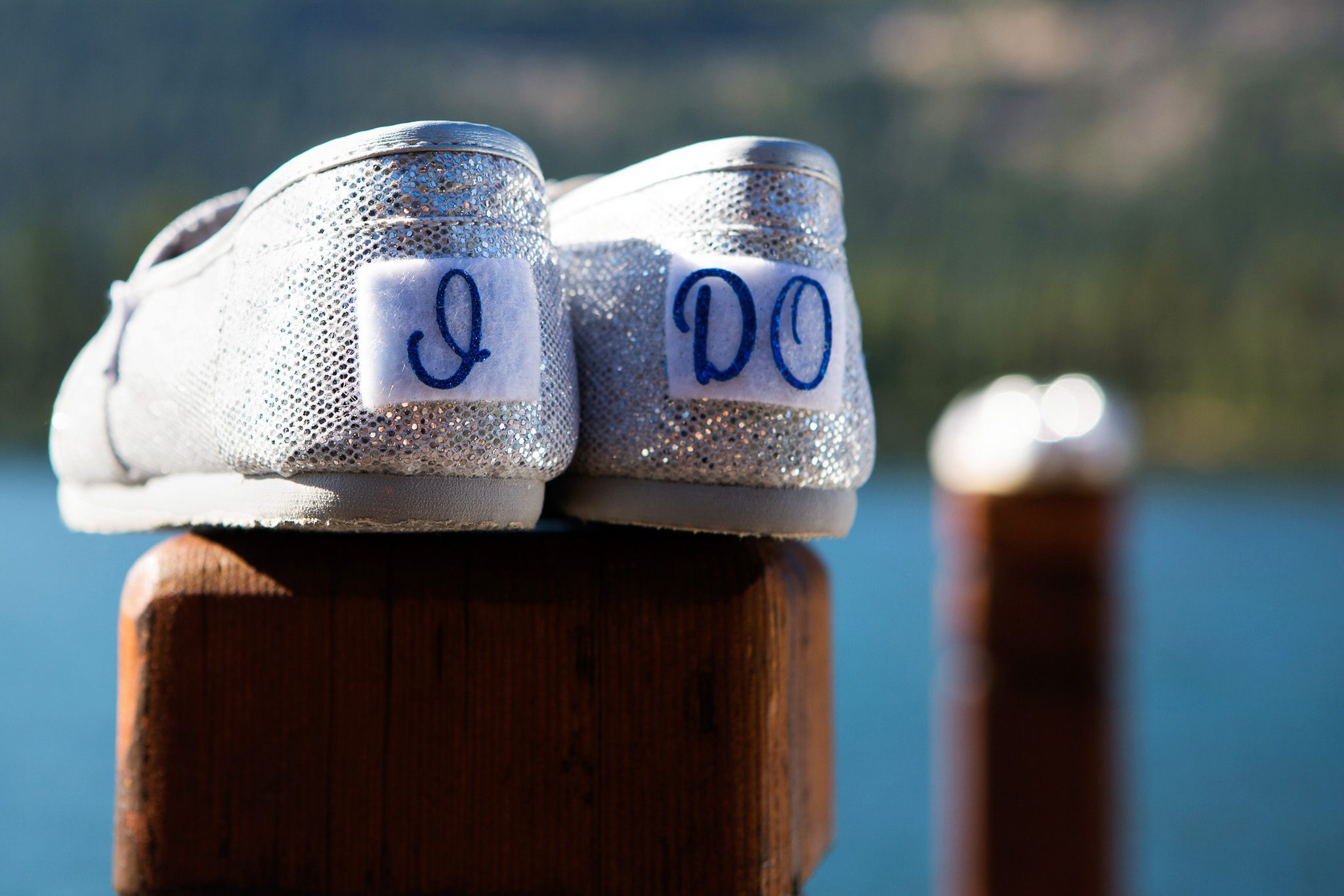 bride's shoes detail – Tahoe Truckee Donner Lake wedding photography