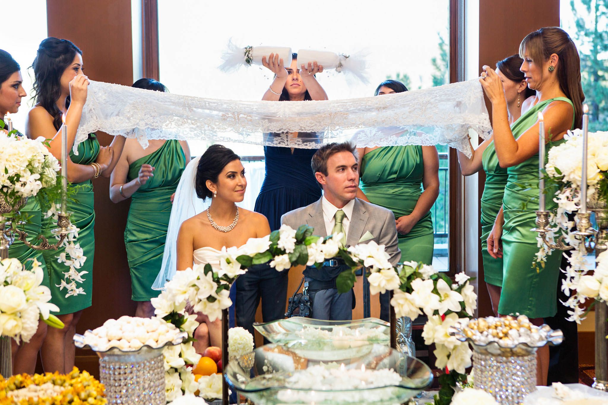 bride and groom during Persian wedding ceremony – Lake Tahoe Truckee Ritz Carlton Persian American wedding photography