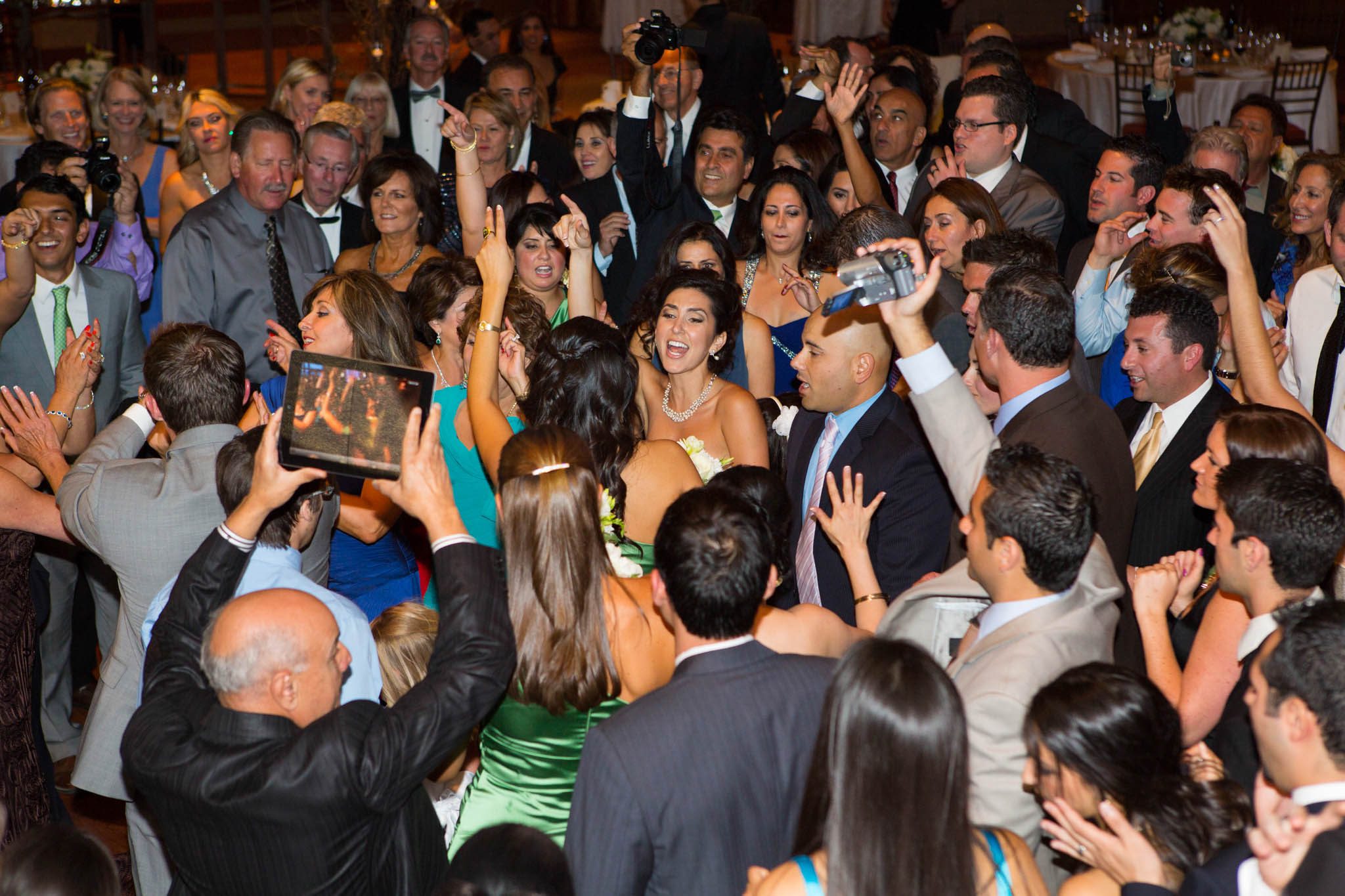 wedding reception dancing, crowded dance floor – Lake Tahoe Truckee Ritz Carlton Persian American wedding photography