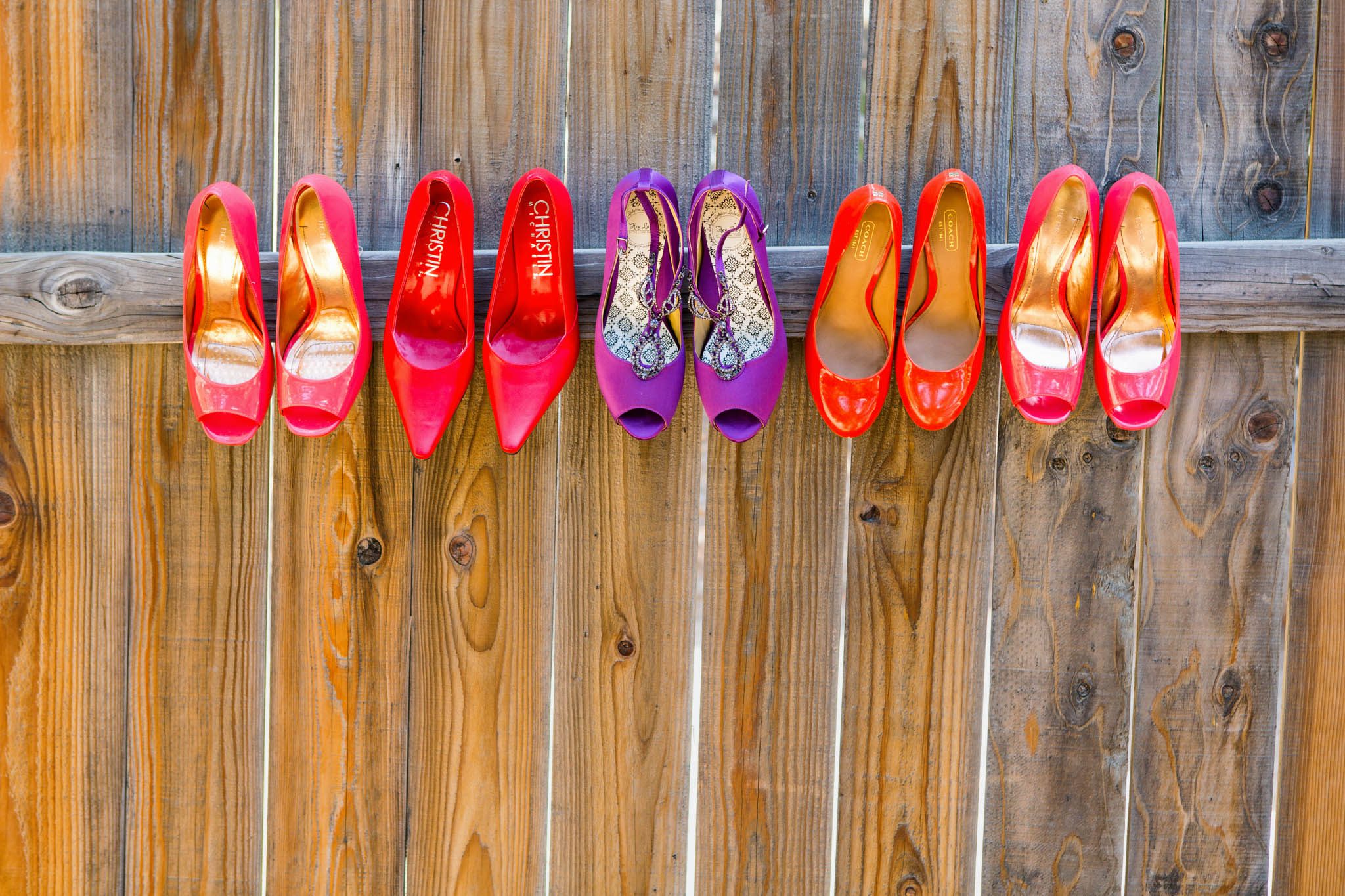 bride's and bridesmaids' shoes – North Lake Tahoe Incline Village wedding photography