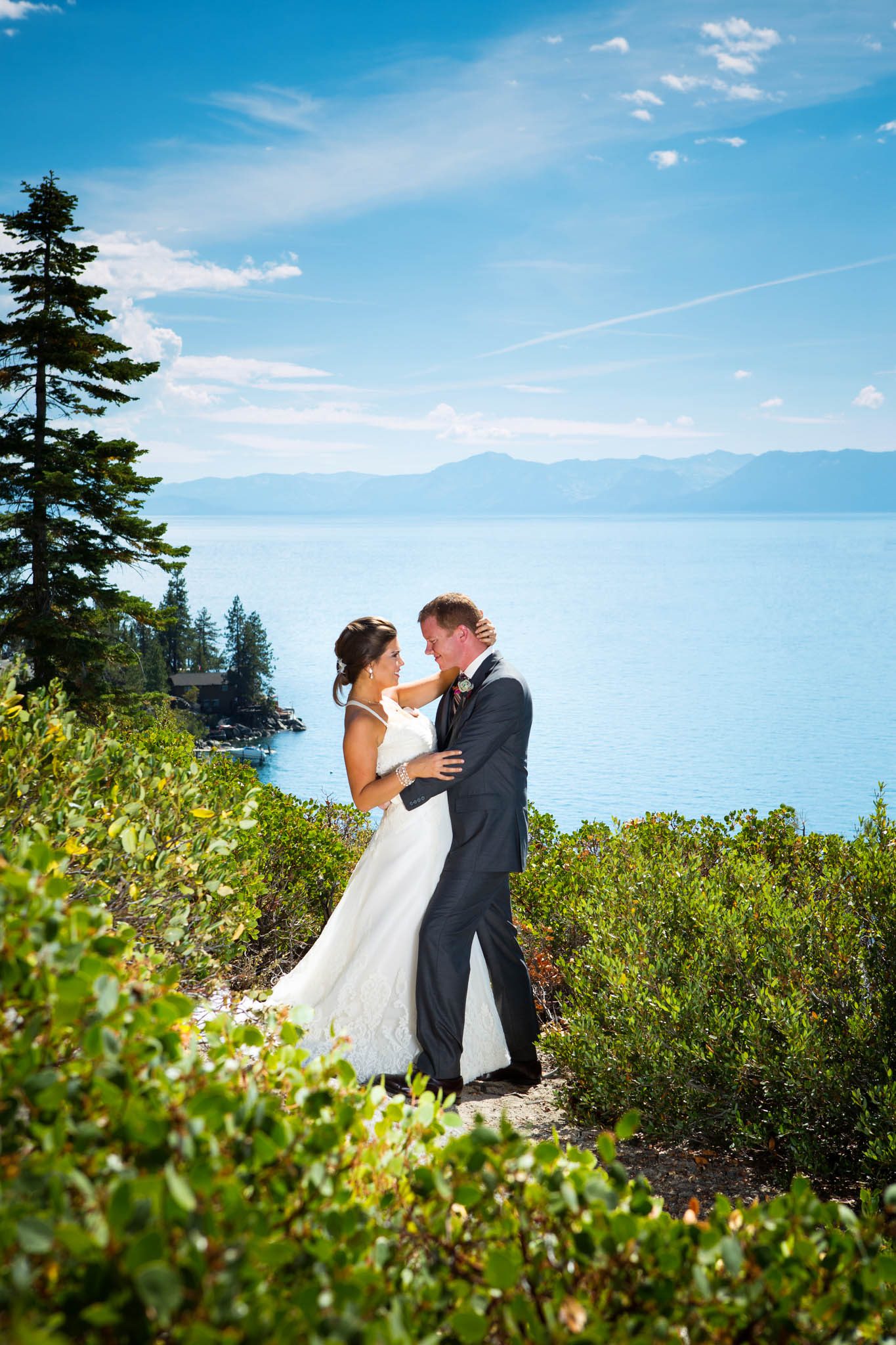 briode and groom portrait – North Lake Tahoe Incline Village wedding photography