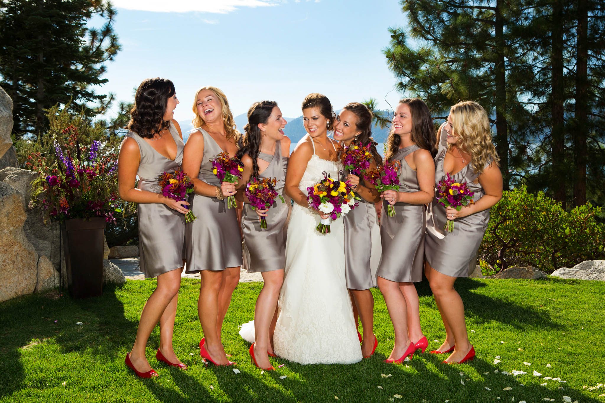 bride and bridesmaids – North Lake Tahoe Incline Village wedding photography
