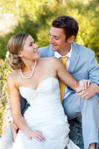 bride and groom looking at each other – Lake Tahoe Meeks Bay wedding photography