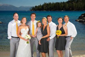 family portrait at beach – Lake Tahoe Meeks Bay wedding photography