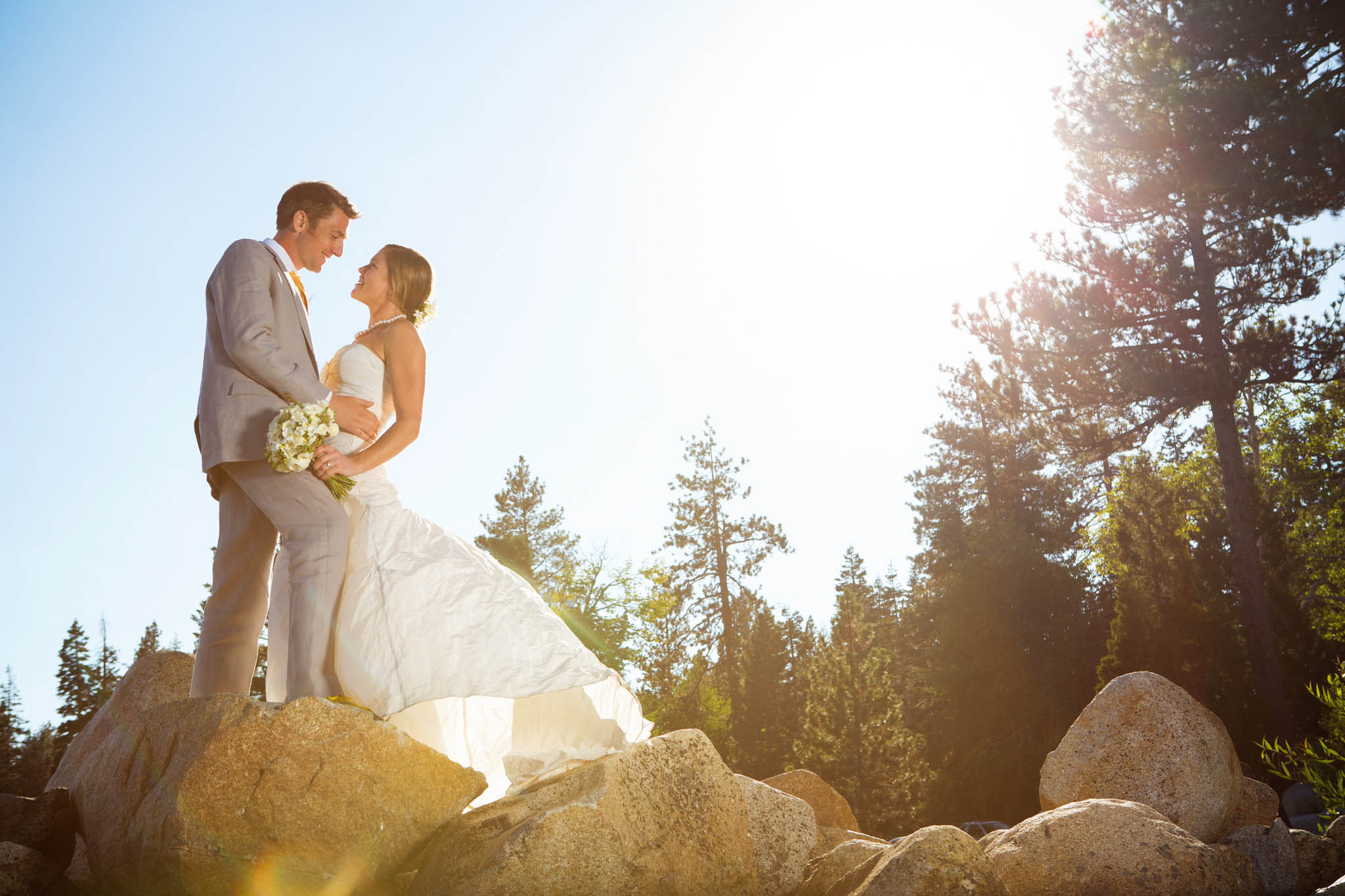 bride and groom portrait – Lake Tahoe Meeks Bay wedding photography