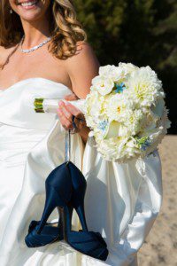 bride's shoes and bridal bouquet – nina wedding photographer Hyatt Tahoe