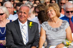 bride's parents during ceremony – South Lake Tahoe lakefront beach wedding nina photographer