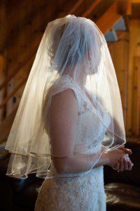 bride back-lit portrait, veil