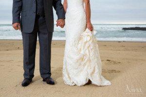 bride groom beach ocean portrait photography