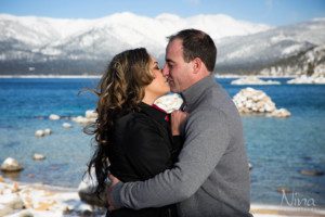 couple portrait, kissing, close-up, blue lake, mountains, love, closeness